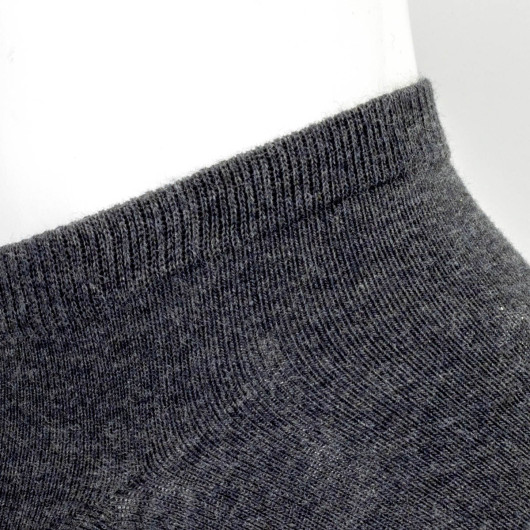 Embroidered Ankle Socks Detail Charcoal